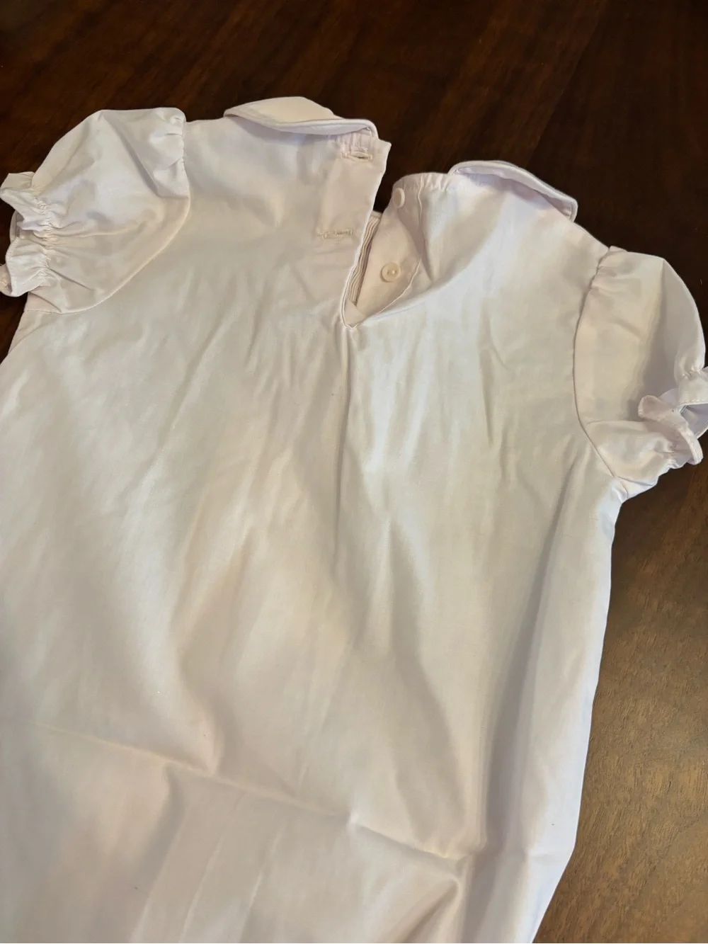 Bow Peep Smocked Baby Christening Day Gown White 0M Peter Pan Collar NWOT